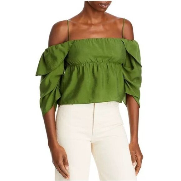 Vince. Off the Shoulder Cami Green Size L - Picture 1 of 9